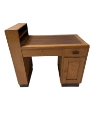 Art Deco Modernist Desk with Asymmetric Open Bookcase, 1920s